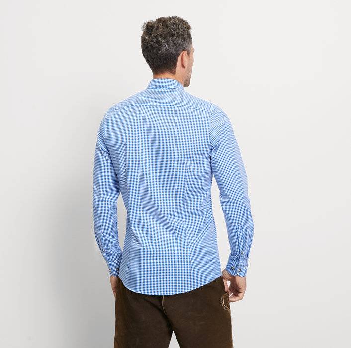 Oblymp Level Five, Businesshemd, body fit, Button-down, Royal Großer Ausverkauf