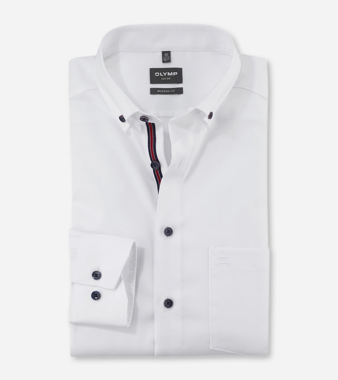 Oblymp Luxor, Businesshemd, modern fit, Button-down, Weiß Saisonale Angebote