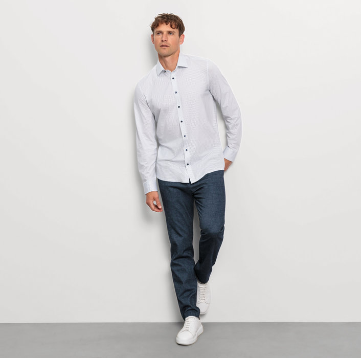 Oblymp Level Five 24/Seven, Businesshemd, body fit, New York Kent, Bleu Neueste Stile