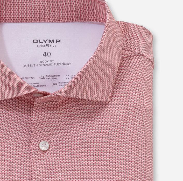 Oblymp Level Five 24/Seven, Businesshemd, body fit, Kent, Rot Flash Sale