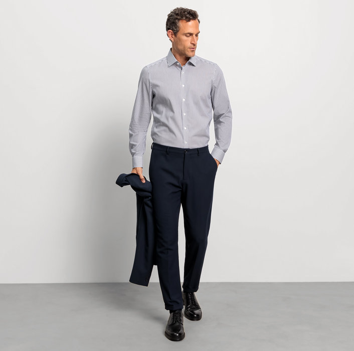 Oblymp Level Five, Businesshemd, body fit, New York Kent, Marine Saisonale Angebote