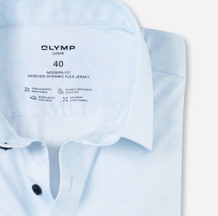 Oblymp Luxor 24/Seven, Businesshemd, modern fit, New Kent, Bleu Letzter Tag
