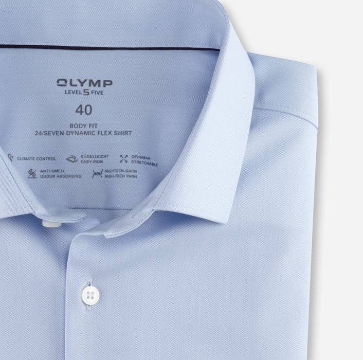 Oblymp Level Five 24/Seven, Businesshemd, body fit, Modern Kent, Bleu Riesige Rabatte