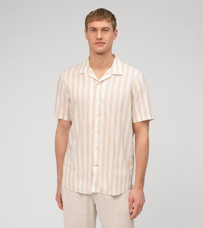 Oblymp Casual, Freizeithemd, regular fit, Reverskragen, Beige Verkauf