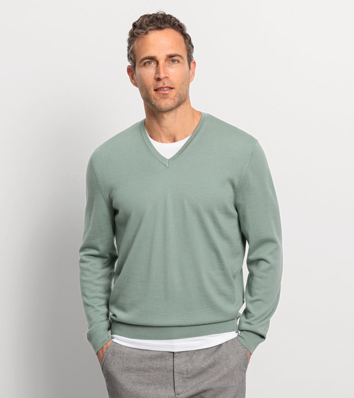 Oblymp Casual Strick, Pullover, Grau-Grün Flash Sale