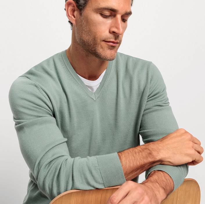 Oblymp Casual Strick, Pullover, Grau-Grün Flash Sale