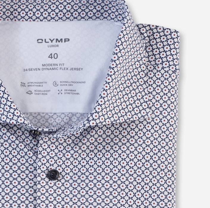 Oblymp Luxor 24/Seven, Businesshemd, modern fit, Kent, Marine Jubiläumsangebot