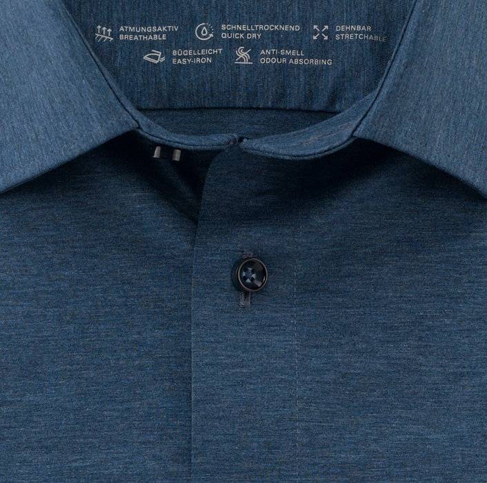 Oblymp Luxor 24/Seven, Businesshemd, modern fit, New Kent, Rauchblau Große Rabatte