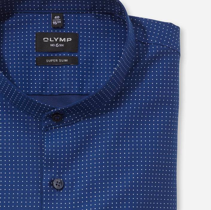 Oblymp No. Six, Businesshemd, super slim, Stehkragen, Marine Begrenzte Freigabe