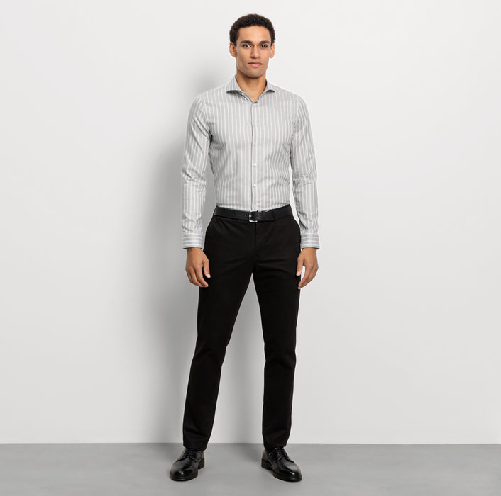 Oblymp No. Six, Businesshemd, super slim, Haifisch, Kitt Neueste Stile