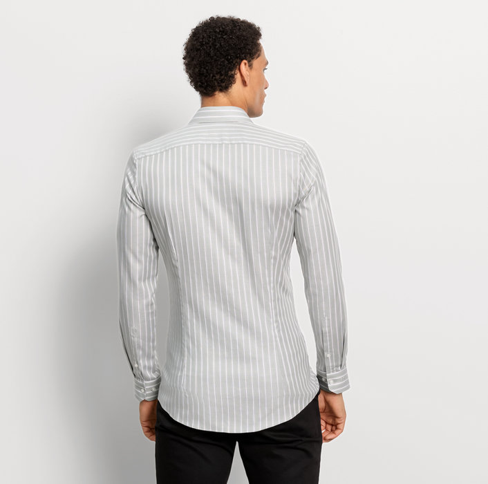 Oblymp No. Six, Businesshemd, super slim, Haifisch, Kitt Neueste Stile