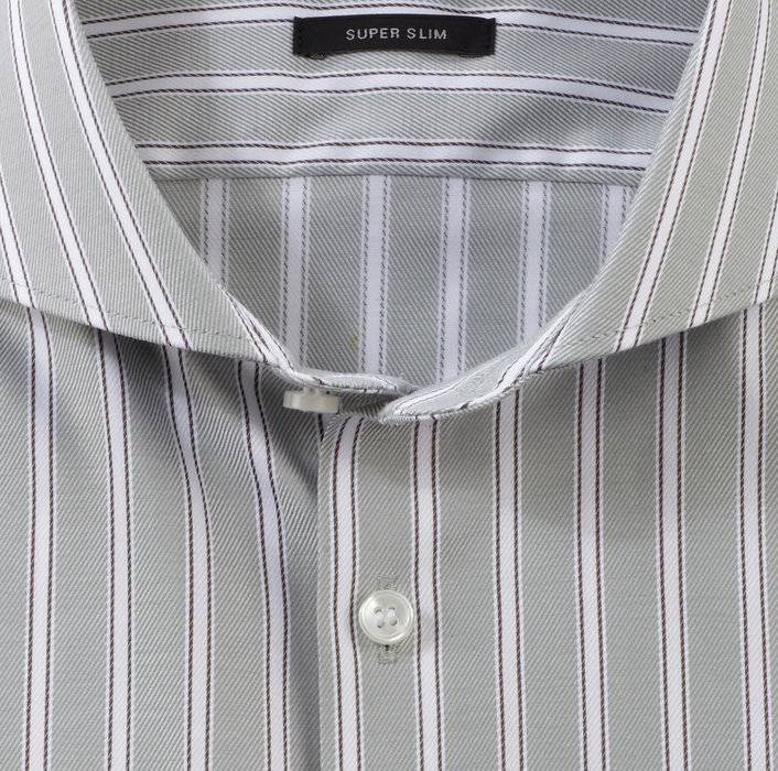 Oblymp No. Six, Businesshemd, super slim, Haifisch, Kitt Neueste Stile