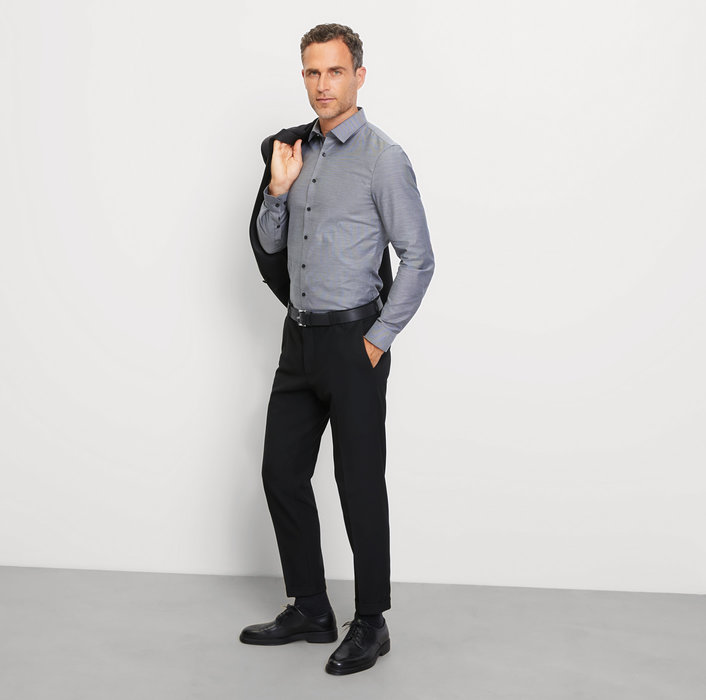 Oblymp No. Six, Businesshemd, super slim, Urban Kent, Schwarz Bis zu 65% Rabatt