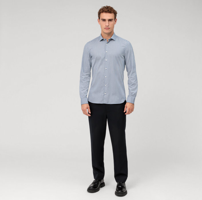 Oblymp Level Five garment washed, Businesshemd, body fit, Kent, Marine zollfrei
