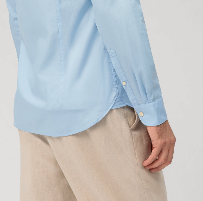 Oblymp Level Five garment washed, Businesshemd, body fit, Kent, Bleu Schlussverkauf