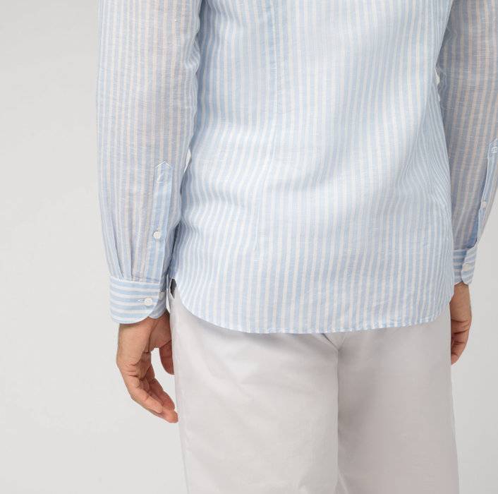Oblymp Level Five garment washed, Businesshemd, body fit, Haifisch, Bleu Limitierter Zeitrabatt
