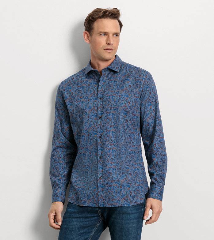 Oblymp Casual, Freizeithemd, regular fit, Kent, Marine Blitzangebot