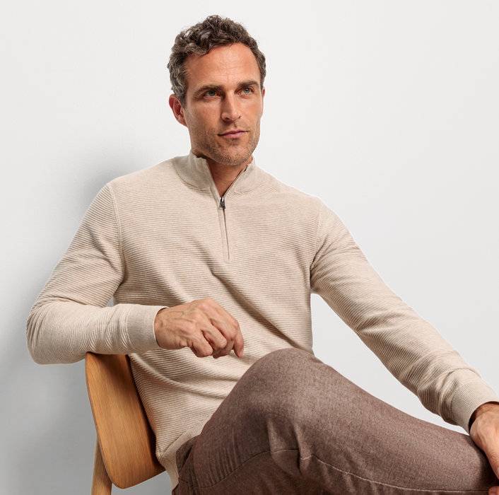 Oblymp Casual Strick, Pullover, Hellbeige Bis zu 50% Rabatt