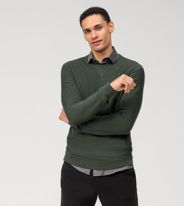 Oblymp Casual Strick, Pullover, Grau-Grün Nur für heute
