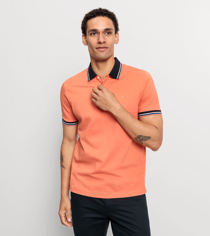 Oblymp Casual Wirk, Polo, Ziegelrot Kostenloser Versand international