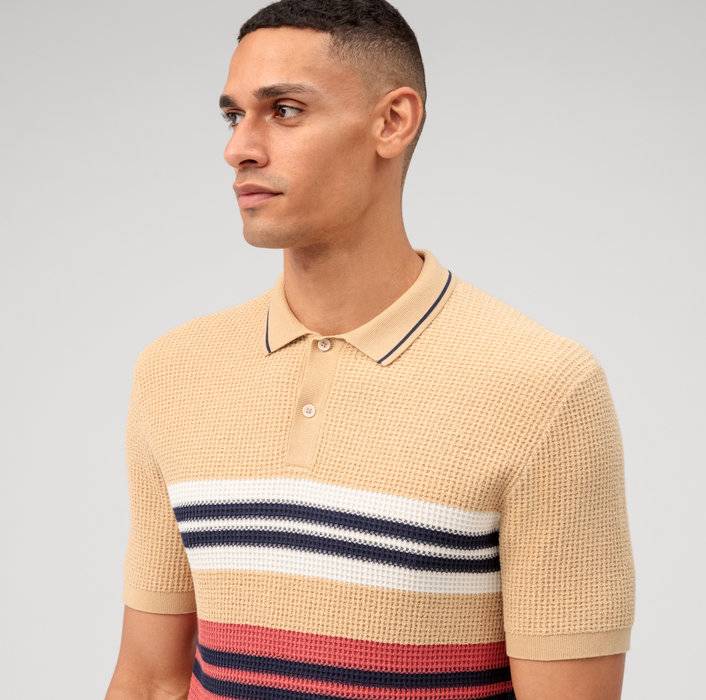 Oblymp Casual Strick, Polo, Hellbeige Blitzverkäufe