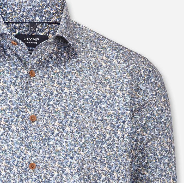 Oblymp SIGNATURE Casual, Freizeithemd, tailored fit, Kent, Nachtblau Sonderangebote