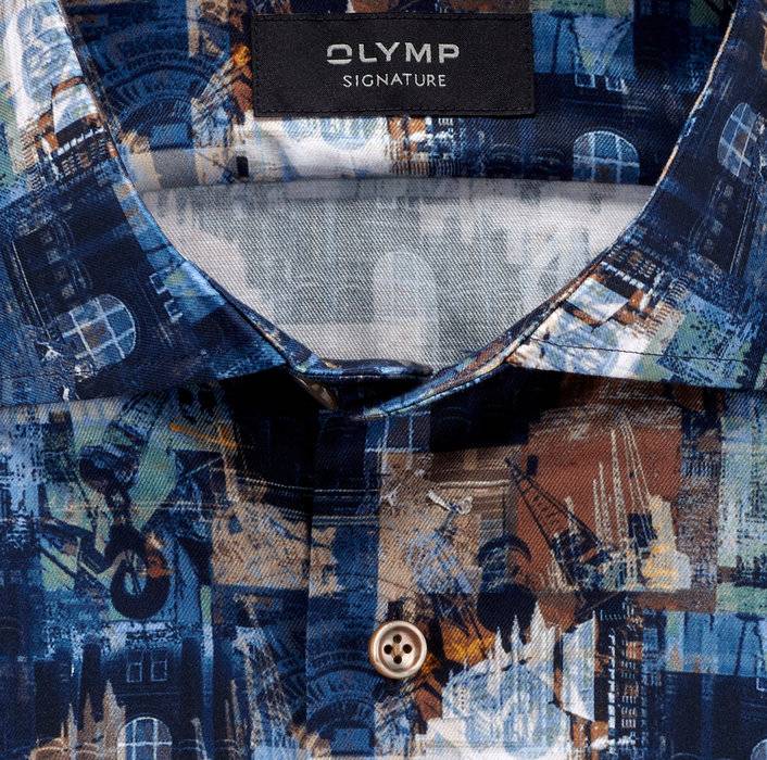 Oblymp SIGNATURE, Businesshemd, tailored fit, SIGNATURE Kent, Nachtblau Tiefpreis