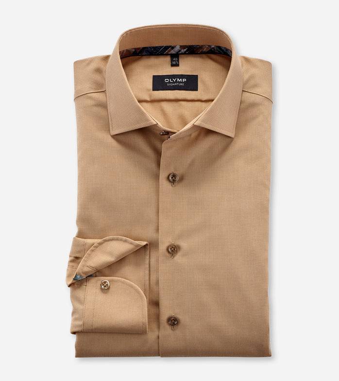 Oblymp SIGNATURE, Businesshemd, tailored fit, SIGNATURE Kent, Natur Bis zu 60% Rabatt