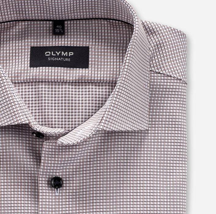 Oblymp SIGNATURE, Businesshemd, tailored fit, SIGNATURE Kent, Rotbraun Bis zu 65% Rabatt