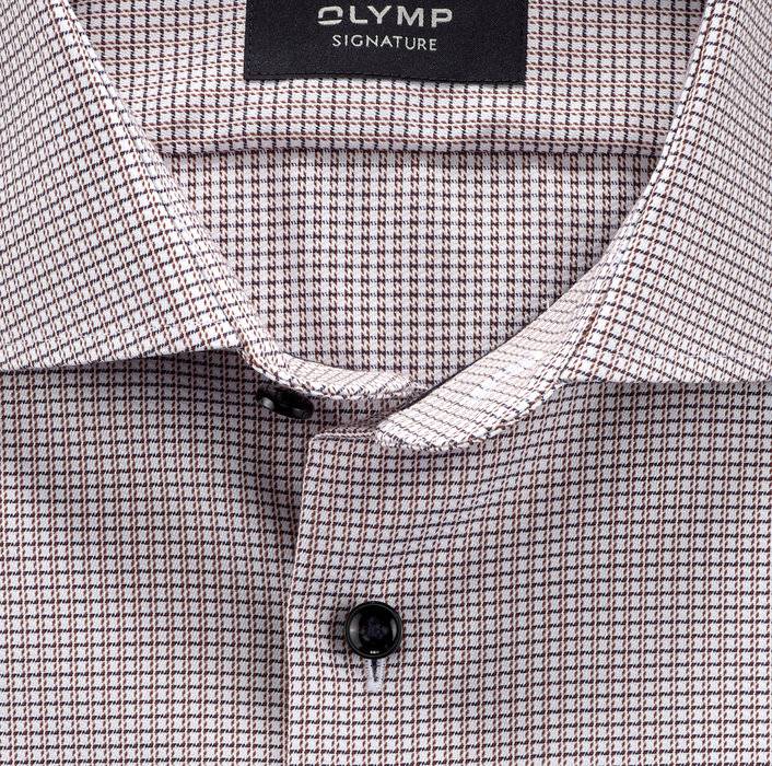 Oblymp SIGNATURE, Businesshemd, tailored fit, SIGNATURE Kent, Rotbraun Bis zu 65% Rabatt