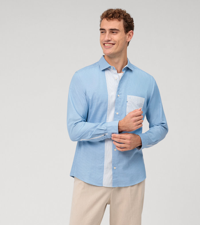 Oblymp Casual, Freizeithemd, regular fit, Kent, Bleu im Angebot