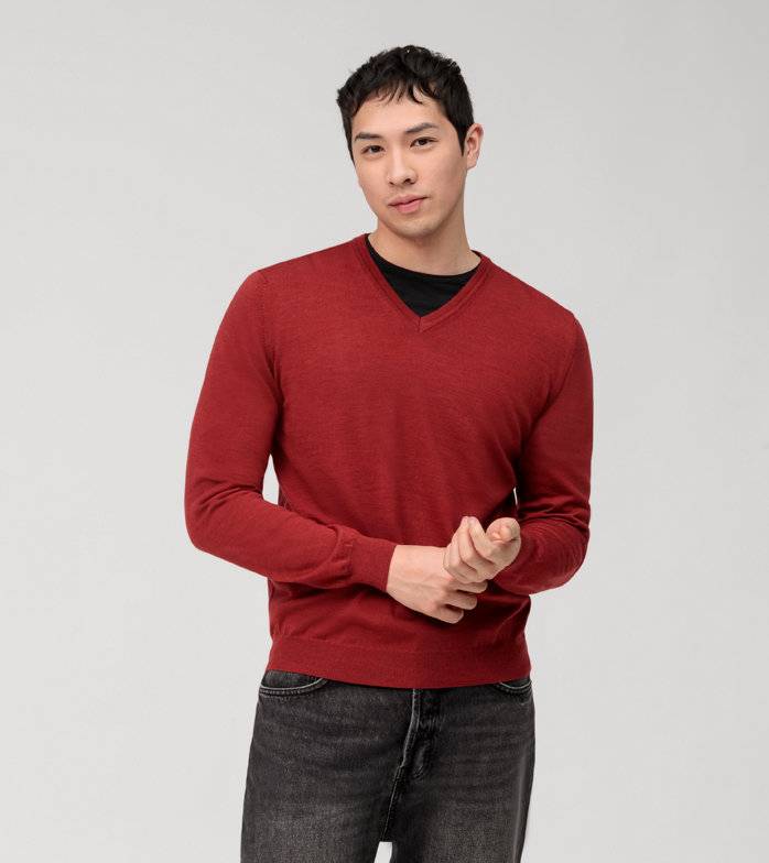Oblymp Casual Strick, Pullover, Barolo Schlussverkauf