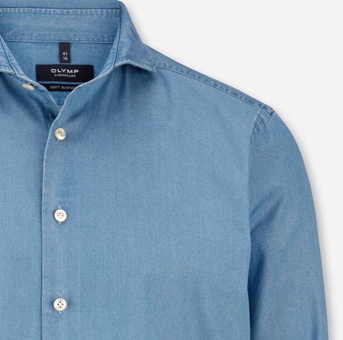Oblymp SIGNATURE Casual, Freizeithemd, tailored fit, Haifisch, Bleu Limitierter Zeitrabatt