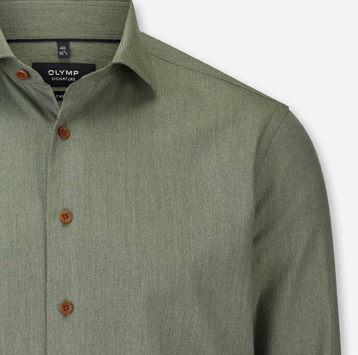 Oblymp SIGNATURE Casual, Freizeithemd, tailored fit, Kent, Hellgrün Fabrikpreis