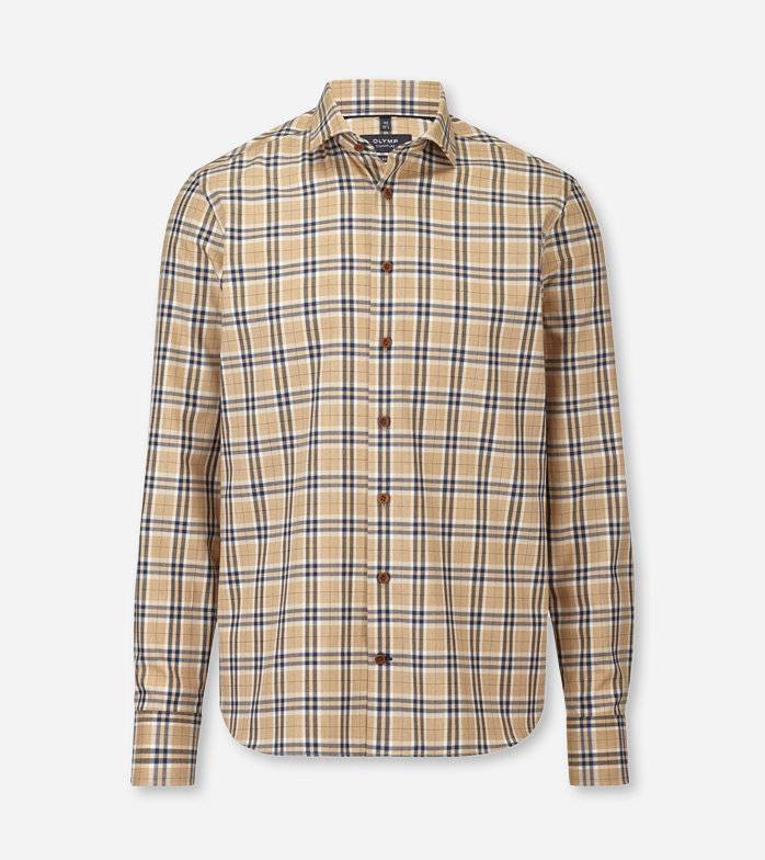 Oblymp SIGNATURE Casual, Freizeithemd, tailored fit, Kent, Natur Versandkostenfrei