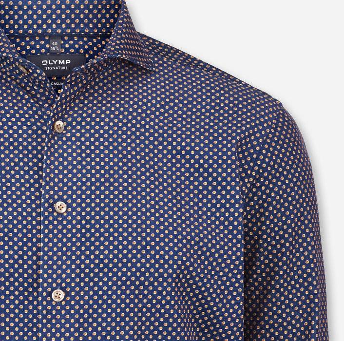 Oblymp SIGNATURE Casual, Freizeithemd, tailored fit, Haifisch, Nachtblau Osterangebot