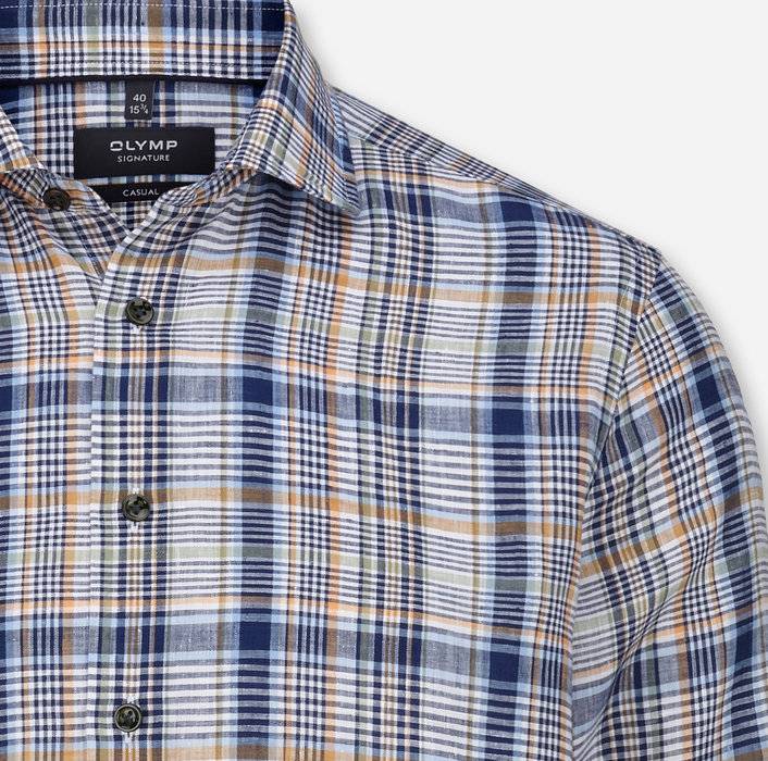 Oblymp SIGNATURE Casual, Freizeithemd, tailored fit, Kent, Bleu Valentinstagsangebot
