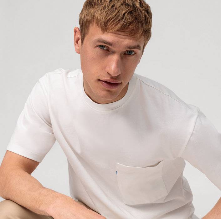 Oblymp Casual Wirk, T-Shirt, Off White Im Verkauf