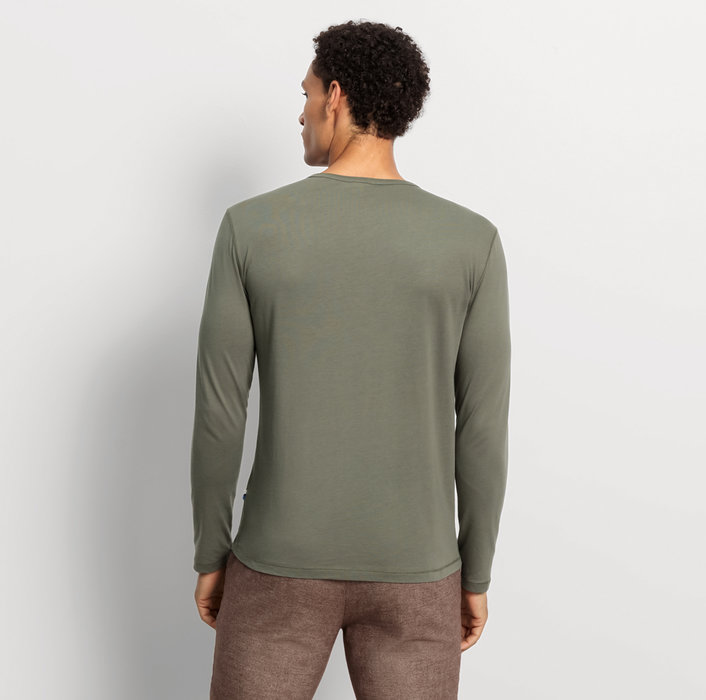 Oblymp Casual Wirk, Longsleeve, Lindgrün Schlussverkauf