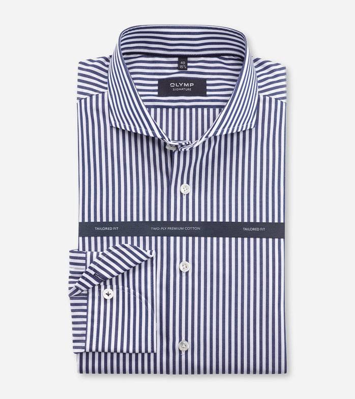 Oblymp SIGNATURE, Businesshemd, tailored fit, SIGNATURE Hai, Nachtblau Riesige Rabatte