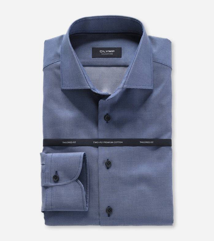 Oblymp SIGNATURE, Businesshemd, tailored fit, SIGNATURE Kent, Rauchblau zollfrei