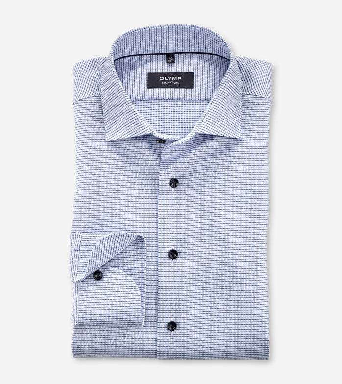 Oblymp SIGNATURE, Businesshemd, tailored fit, SIGNATURE Kent, Bleu Online