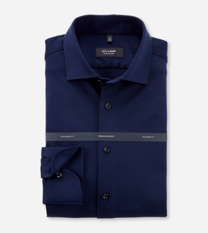 Oblymp SIGNATURE, Businesshemd, tailored fit, SIGNATURE Kent, Nachtblau Outlet