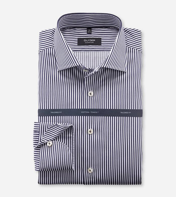 Oblymp SIGNATURE, Businesshemd, tailored fit, SIGNATURE Kent, Nachtblau Schlussverkauf