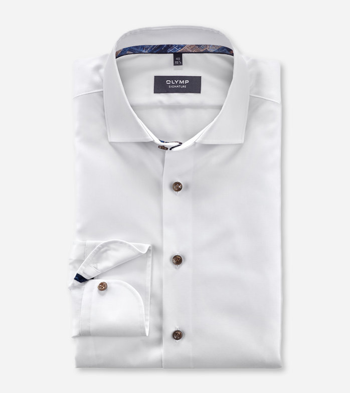 Oblymp SIGNATURE, Businesshemd, tailored fit, SIGNATURE Kent, Weiß Fabrikverkauf