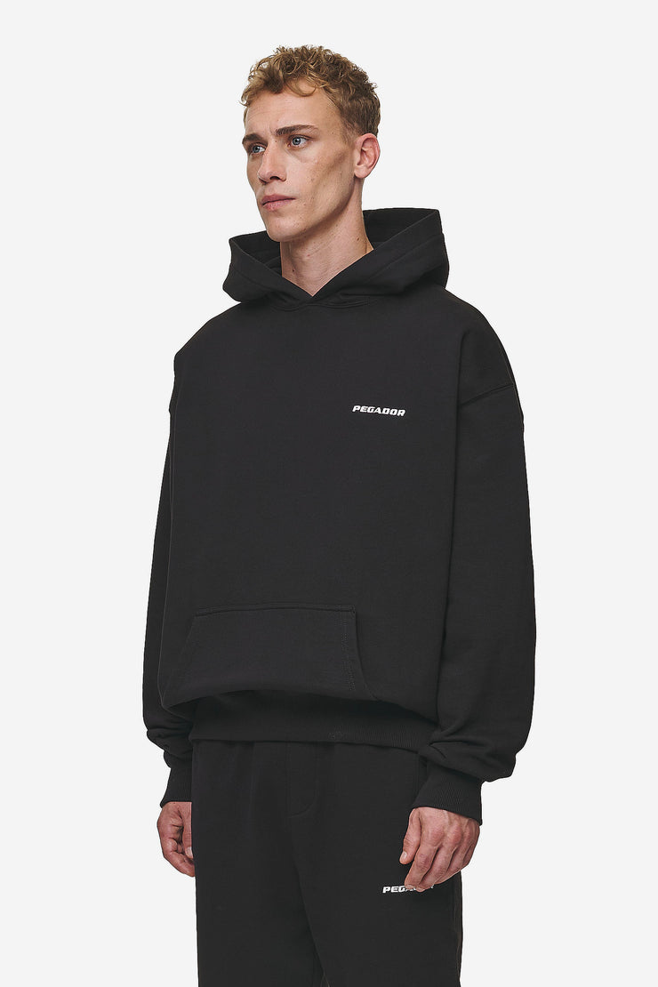 ﻿Pegador Logo Oversized Hoodie Washed Black Blitzangebot