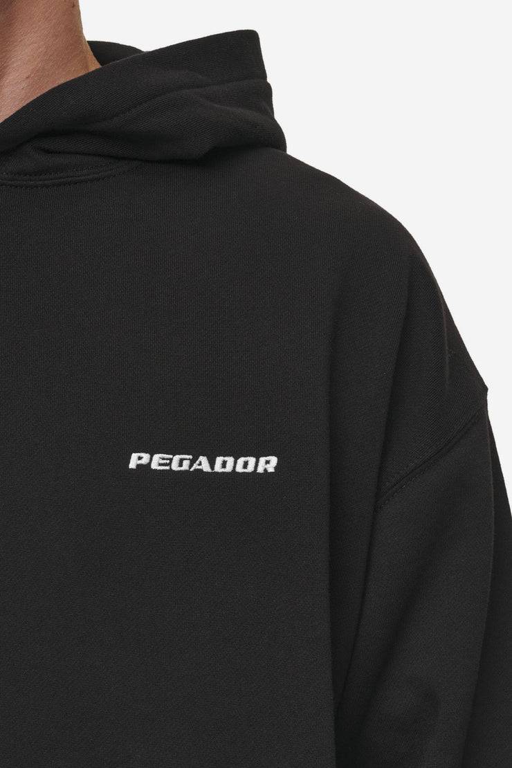 ﻿Pegador Logo Oversized Hoodie Washed Black Blitzangebot