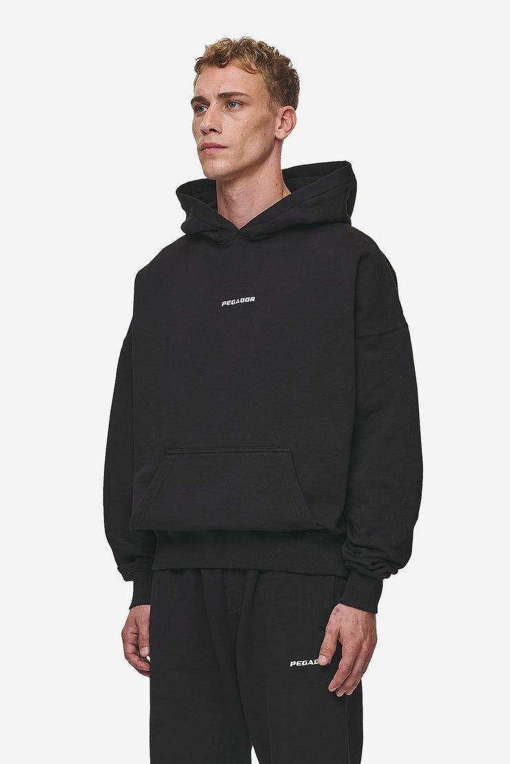 Pegador Logo Boxy Hoodie Washed Black Neuheiten