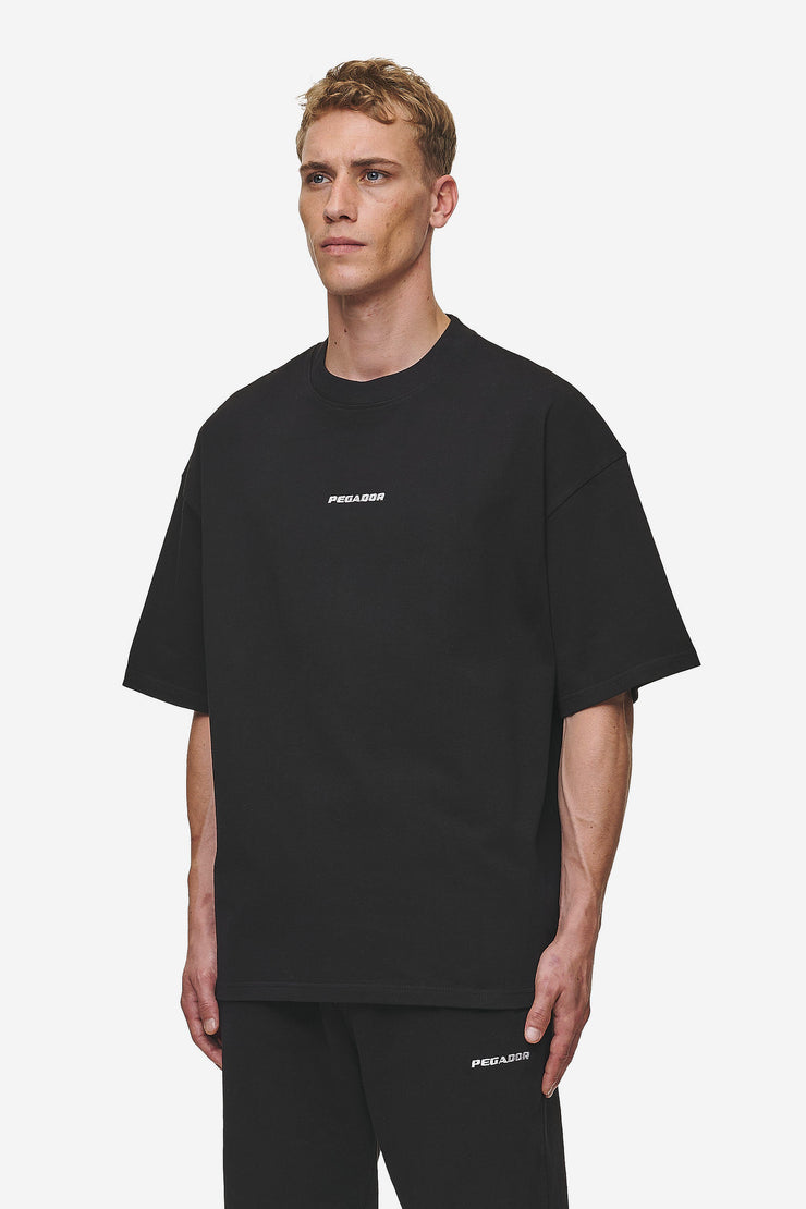 Pegador Logo Boxy Tee Washed Black Räumungsverkauf
