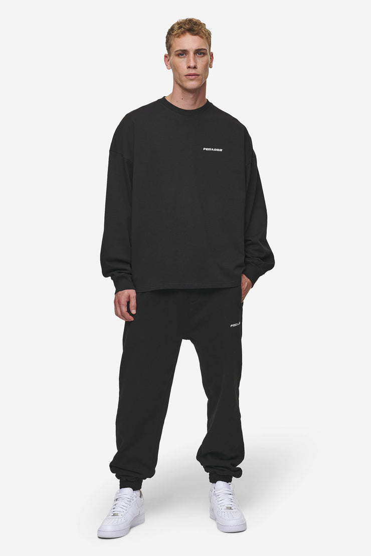 Pegador Rusk Logo Oversized Longsleeve Washed Black Kauf eins, bekomm eins gratis